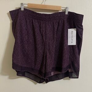 NWT Athleta Printed Mesh Racer Run Short 4” 3X